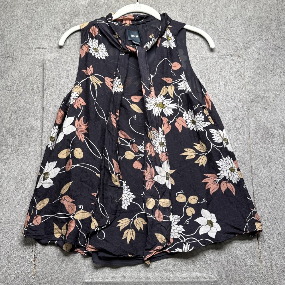 Maeve Anthropologie Women's Boho Floral Neck Tie Sleeveless Blouse Top Size 4β